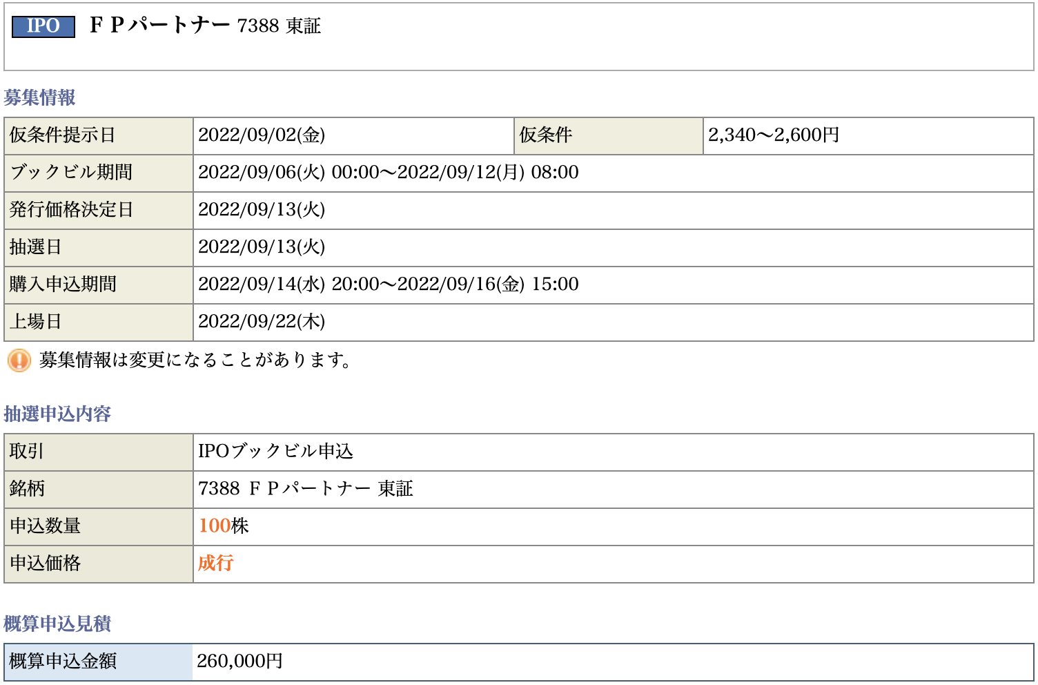 IPO銘柄：7388