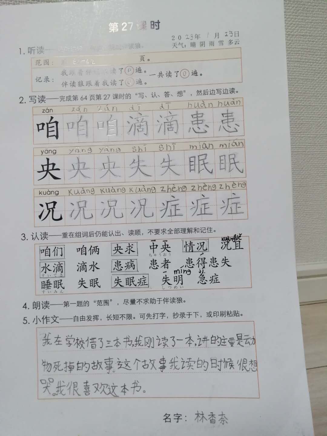 中国語漢字、作文