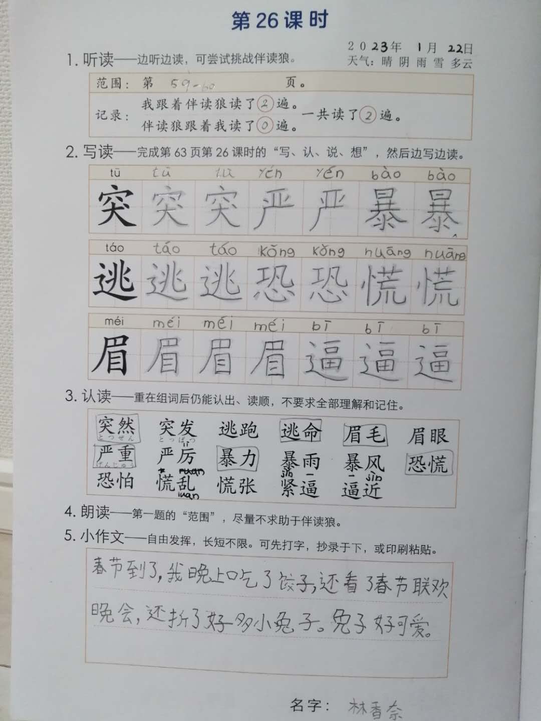 中国語漢字、作文