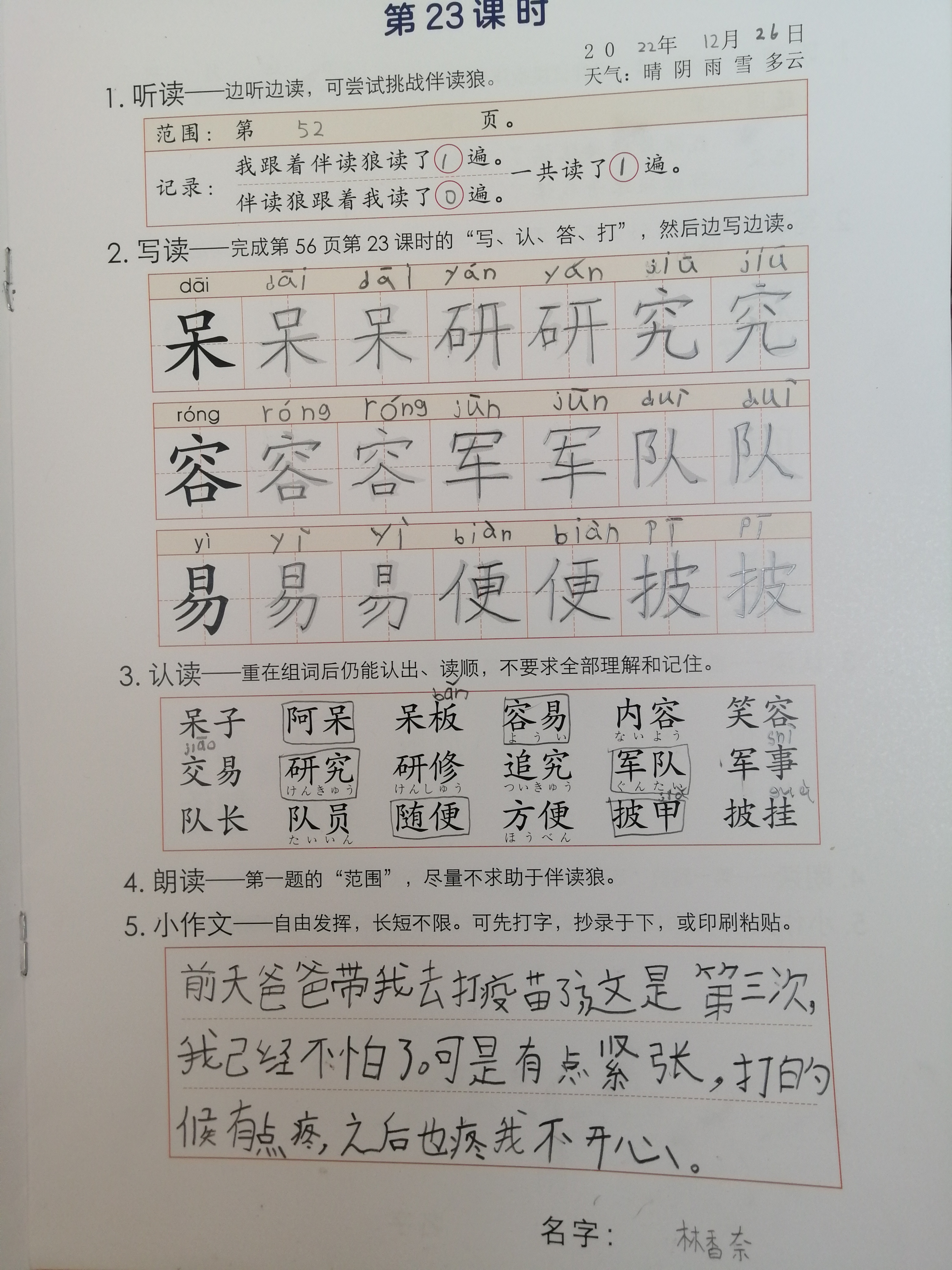 中国語漢字、作文